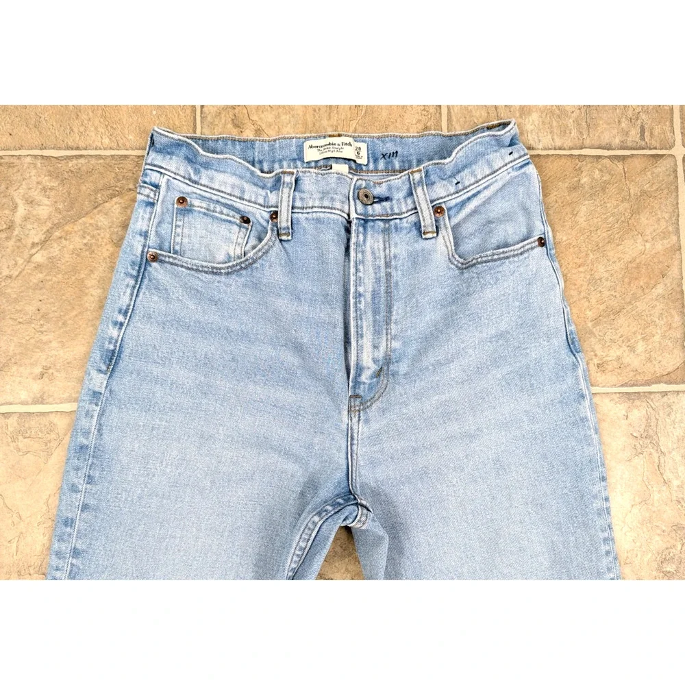 Abercrombie sz 28/6 The Ankle Straight Ultra High Rise Jeans distressed 3532 - Picture 2 of 7